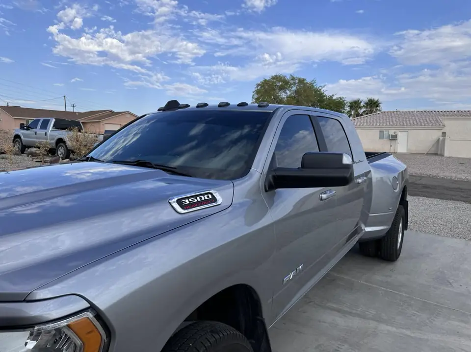 Ram 3500 window tint: 15% Carbon Ceramic all sides and rear, 5% sun strip (view 2)