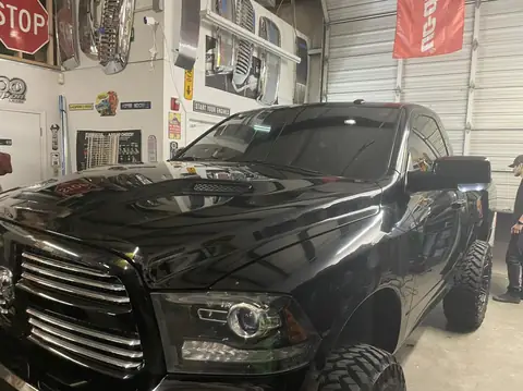 Ram single cab window tint: Removed all the old tint, Premium Ceramic 5% both doors and rear windows, Premium Ceramic 35% for the full windshield (view 2)