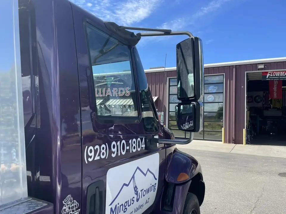 Tow truck window tint: 15% premium for the 2 roll up windows, 5% sunstrip (view 2)
