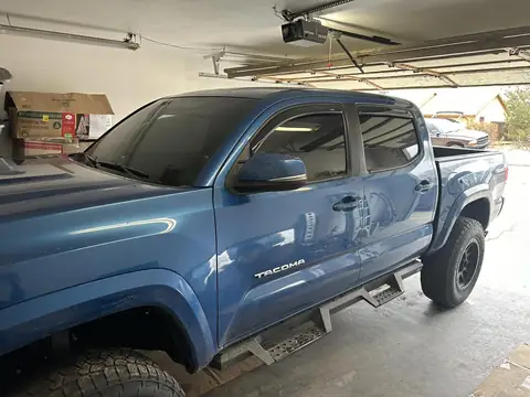 Toyota Tacoma window tint: Remove front doors and full windshield, Installed new 15% Nano Ceramic