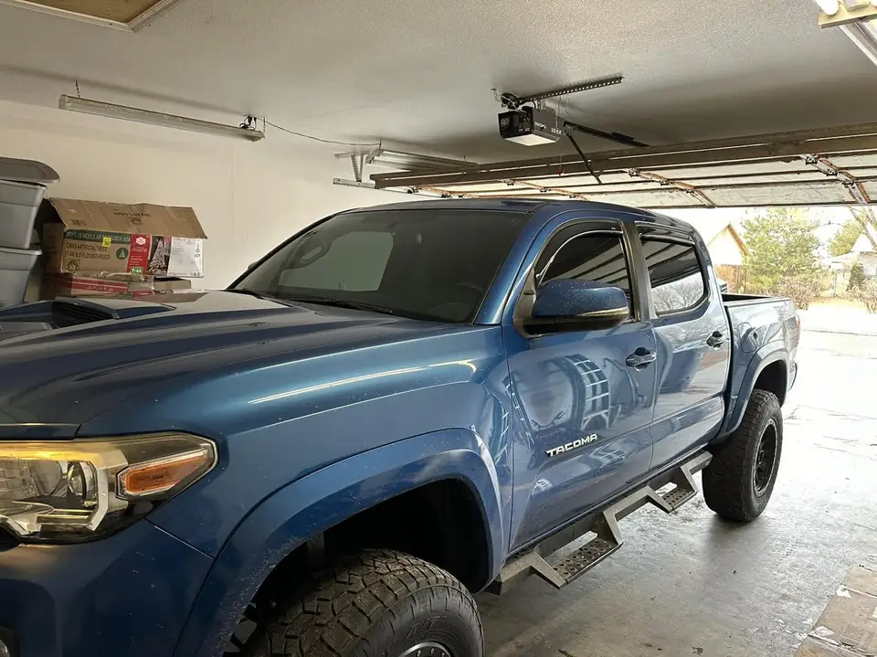 Toyota Tacoma window tint: Remove front doors and full windshield, Installed new 15% Nano Ceramic (view 2)