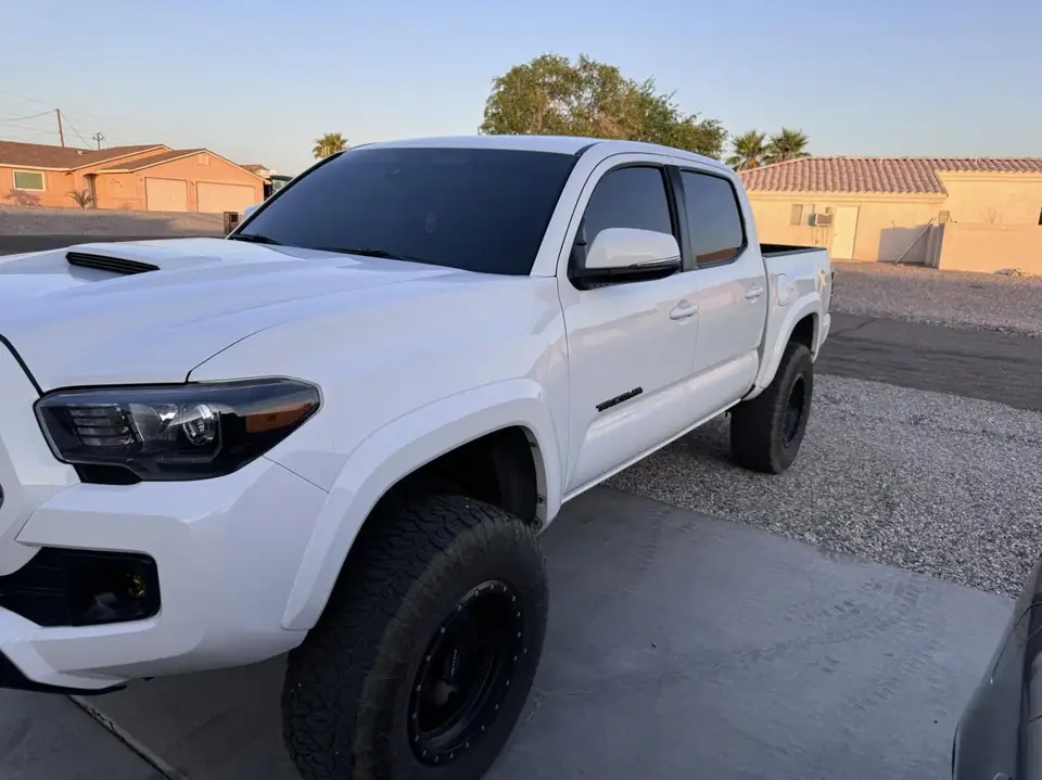 Toyota Tacoma window tint: Removed faded tint from front doors, 3% all sides and rear windows, 50% full windshield, 5% sunstrip (view 3)