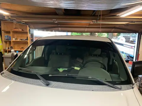 White pickup window tint: Customer came back for a second layer of 5% over the 5% we previously installed on the rear 3 windows and 5% medium visor (view 4)