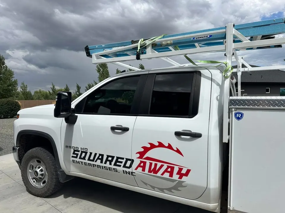 Contractor work truck with tinted cab windows